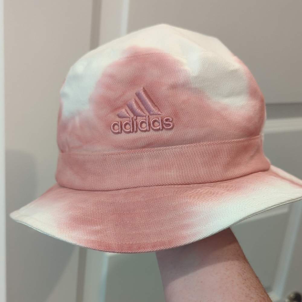 Adidas Tie-Dye Pink and White Bucket Hat